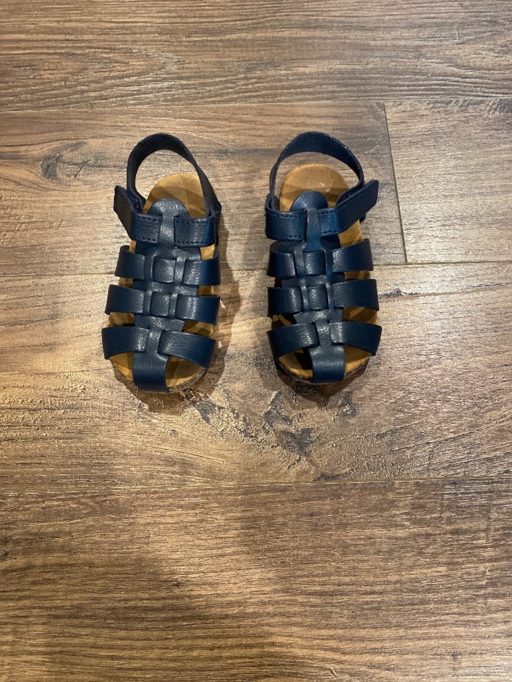 Leather navy toddler sandals size 6